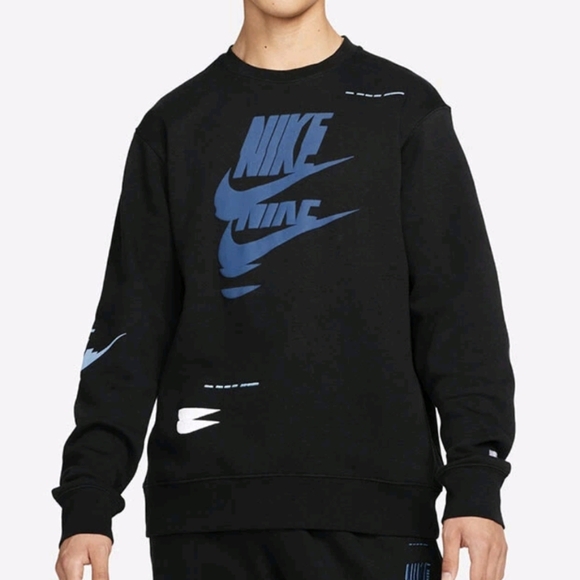 NIKE SPORTSWEAR SPORT ESSENTIALS GLITCH CLUB CREWNECK SWEATSHIRT Size Medium - Picture 1 of 6